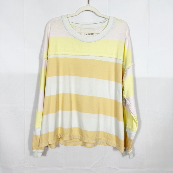 Free People X We The Free Sundae Funday Long Sleeve Tee Pullover Pastel Combo - Picture 2 of 12